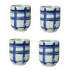 4Pcs Japanese Style Block Ceramic Teacups Small Straight Wine Glass 150ML
