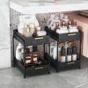 2-piece set; 2-layer storage under sink; farmhouse counter; suitable for storage under kitchen cabinets; suitable for bathroom sliding basket storage