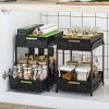 2-piece set; 2-layer storage under sink; farmhouse counter; suitable for storage under kitchen cabinets; suitable for bathroom sliding basket storage