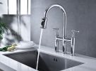 Bridge Kitchen Faucet with Pull-Down Sprayhead in Spot
