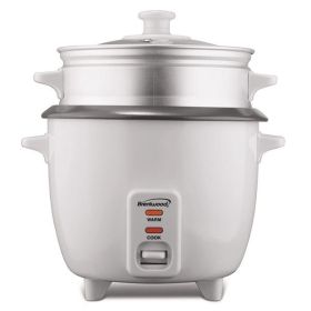 Brentwood 5 Cup Rice Cooker/Non-Stick with Steamer in White
