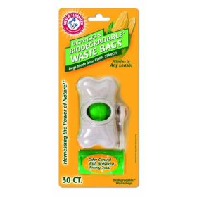 Arm and Hammer Bone Dispenser and Disposable Corn Starch Waste Bags White; Green One Size 30 Count