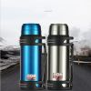 1.2l High Capacity Travel Pot Stainless Steel Outdoor Sports Bottle Portable Thermos Cup