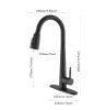 Kitchen Faucet with Pull Down Sprayer ;  High Arc Single Handle Kitchen Sink Faucet with Deck Plate;  Commercial Modern Stainless Steel Kitchen Faucet